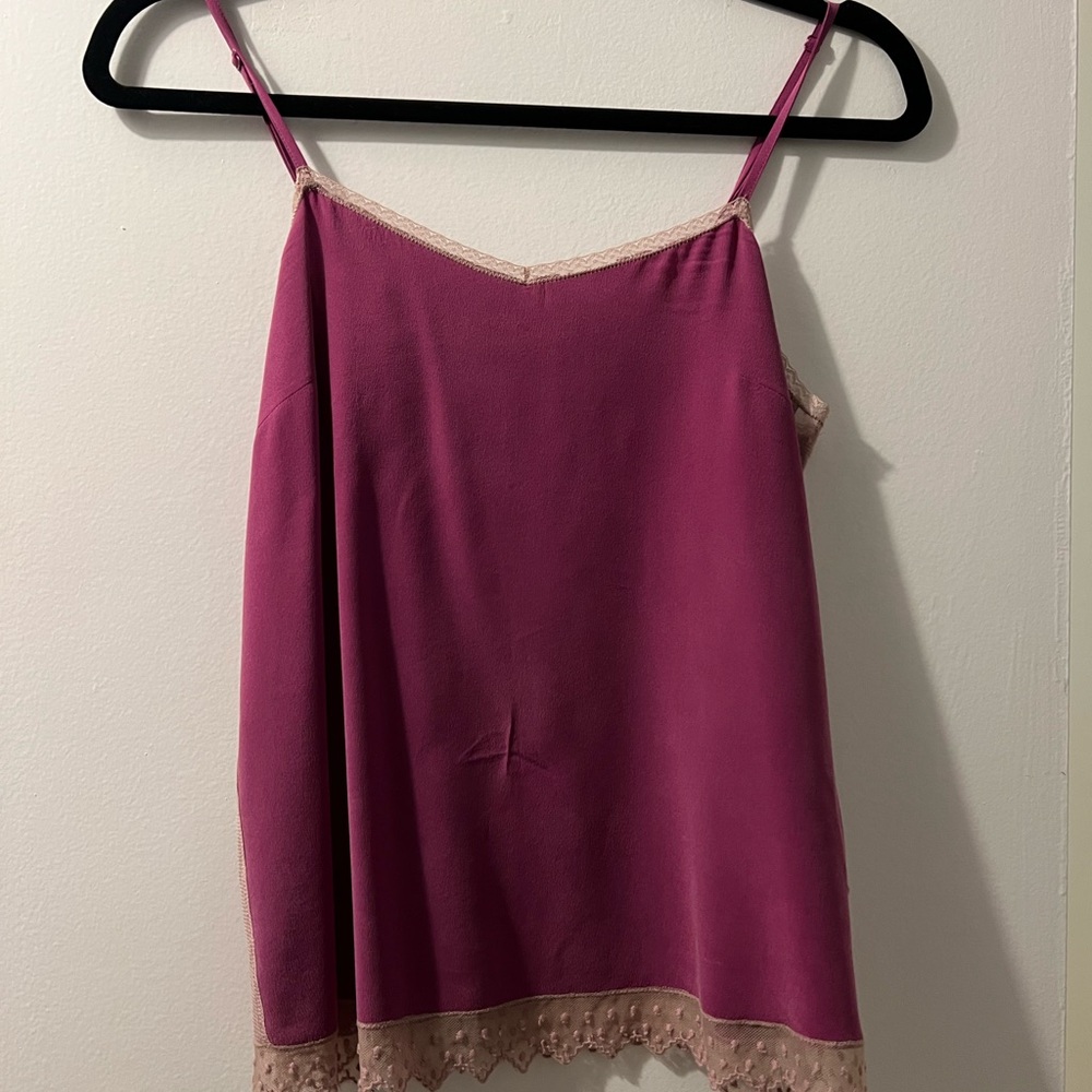 Zadig & Voltaire Fuchsia Lace Trim Top